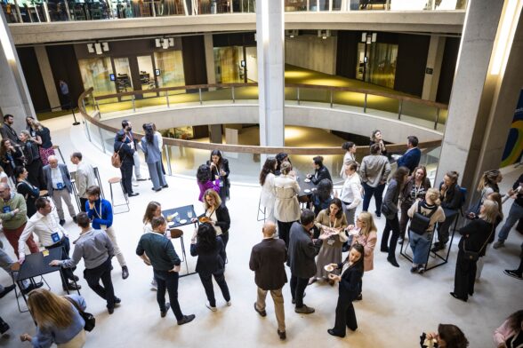a group of people during a conference